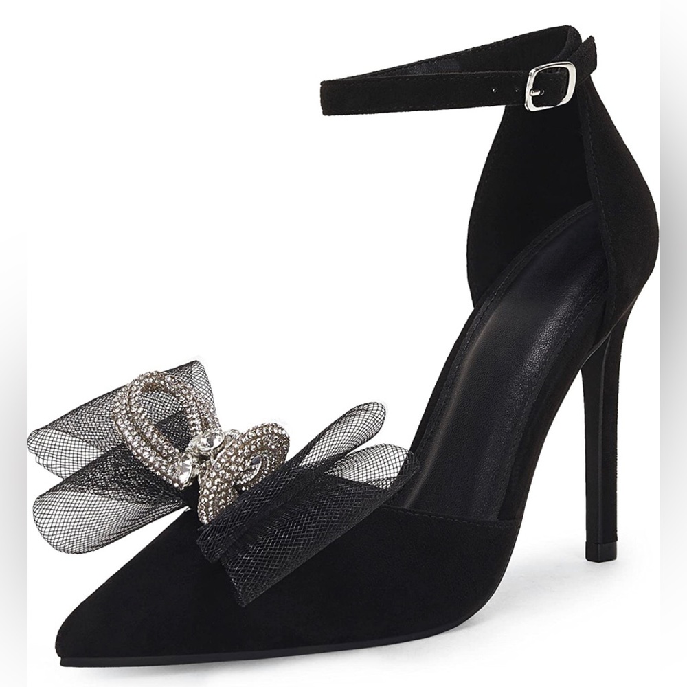 Coutgo Women's High Heels Destiny Closed Toe Strappy Heels Sexy Rhinestone Ankle